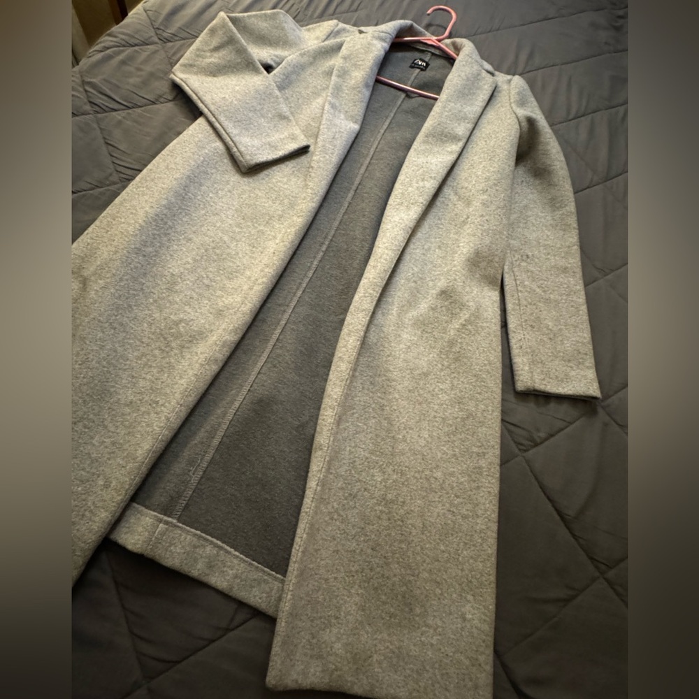 Zara Classic Gray Trench Coat - Picture 2 of 13